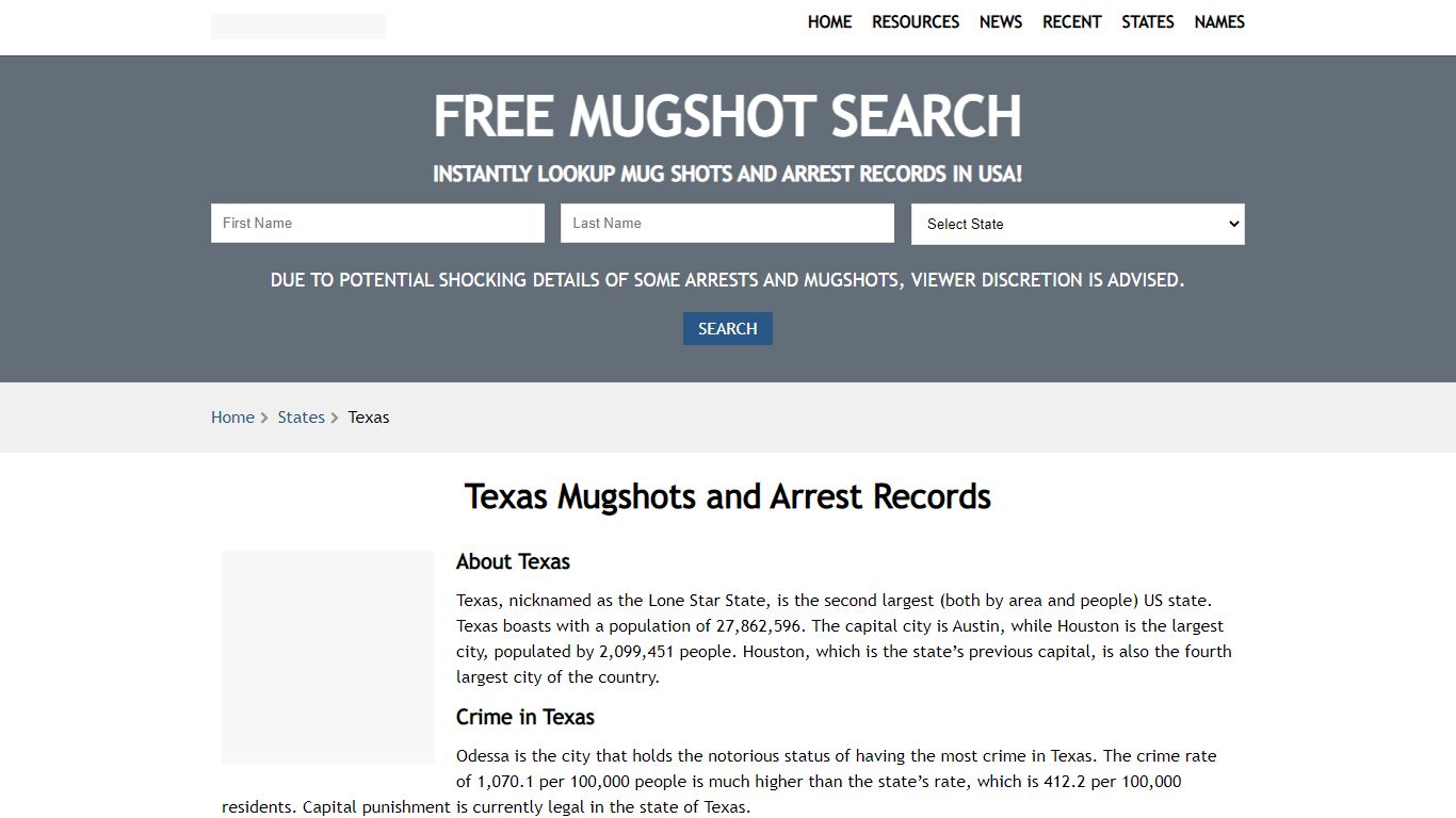 Find Texas Mugshots - Find Mugshots
